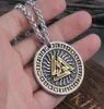 Nordic Vikings Juwely Fade Odin039s Valknut mit Rune- und Wikinger -Axt Pendant Holzschachtel als Geschenkketten2269970