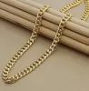 Luxury Brand 8mm Side 24k Yellow Gold Filled Vintage Men Hip Hop Chain Necklace For Male4631636