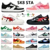 Sk8 Sta Designer Chaussures de course extérieure pour hommes extérieurs Femmes Low Plateforme Shark Noir Blanc Camo Pinte Pasttel Bule Gris Black Beige en daim Sports Sneakers Casual Trainers 36-45