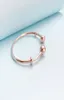 Womens Rose Gold Open Bangle Armband Real Sterling Silver Wedding Designer Jewelry With Original Retail Box For Charms Armband Set1934153