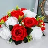 Fleurs décoratives exquise et élégante faux arrangement de balle de fleurs bouquet toute occasion avec coloré vif