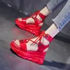 Heels Summer High Fashion for Wedges 7CM Women Sexy Femme Leather Platform Sandals White Shoes 240428 379 Platm