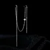 Dangle Chandelier Sharelucky Hollow Fashion Cute Cloud Tassels Chain Ear Line Earrings for Women 2024 Korean Simple Long Earrings Party Jewelry