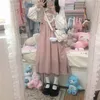 Casual klänningar kawaii lolita klänning för flickor mjuka japanska sötsaker rosa outfit söt slip sommar broderi jsk vestidos