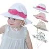 Cappelli Cappelli Summer Baby Girl Cappello inchina grande brim brim bronzo viaggia spiaggia protezione solare per bambini cappelli per secchio per ragazze accessori per cappelli 1-6y