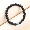 Strand 8mm arruffata in pietra nera ematite distanziatore tigre eye chakra perline bracciale coppia di energia naturale yoga donne uomini