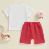 Roupas conjuntos de roupas para criança menino roupas de verão garoto de menino de menina impressão de manga curta shorts de camisetas