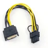 20 cm de haut vitesse à 15 broches mâle SATA à 8 broches (6 + 2) Câble d'alimentation PCI-E Câble SATA Câble de 15 broches à 8 broches