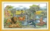 Dierenwereld landschap handgemaakte kruissteek ambachtelijke gereedschappen borduurwerk nowork sets geteld afdrukken op canvas dmc 14ct 11ct home decor8457140