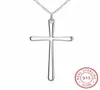 Подвесные ожерелья Lekani Прибытие Cool Girl Simple Cross 925 Серебряное серебро.