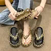 Slippers Mulheres Summer Summer Leopard Sole chinelos de lascas