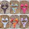 Kvinnors badkläder Micro Brasilian Mini Bikini Set Swimming Suits Pads Bikinis 2024 Push Up Bathing Coffee String Women Swimsuit