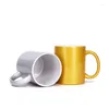 Mugs Custom Logo Silver Plated Simple Design Coffee Metal Gold Ceramic Mug