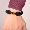 Strand Natural Black Obsidian Bracelet Tiger Eye Stone Double Pixiu 10 12 14 16mm Lucky Brave Troops Women Men Sieraden Drop