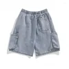 Herren -Shorts Sommer Casual Ripped Workwear Denim Trendy Brand Street Jugend Hip Hop Lose Draw String Short Jeans