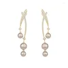 Boucles d'oreilles en peluche simple goutte d'atmosphérique pour femmes élégants petites perles conception