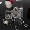 Smyckespåsar örhänge fyrkantiga resor för fall kvinnor bärbar armband transpa