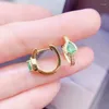 أقراط الطبيعية ذات الحلق الأخضر الطبيعي الجولة البسيطة النمط البسيط 0.5CT 2PCS GEMSTONE 925 الجنيه الاسترليني الفضة المجوهرات الراقية L24577