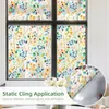 Stickers de fenêtre film vitrail colorant décoratif coloré de feuille d'autocollant couvrement décalcomanies non adhésives