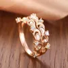 Обручальные кольца Caoshi Эстетическое розовое золото кольцо пальца кольцо женщина изящные украшения с блестящей цирконии элегантной леди