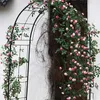 Decoratieve bloemen kunstmatige rozen wijnstok groen plant muur hangende boeket diy simulatie zijden bruiloft feest tuin bloemen boog decor