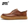 Casual Shoes Zftl Men's Oryginalny skórzany luksusowy człowiek trampki gradient brytyjska biznesowa platforma wypoczynkowa