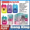 오리지널 뱅 킹 25000 퍼프 vapes 퍼프 퍼프 e-지가 레트 듀얼 메쉬 23ml*2 46ml 듀얼 포드 0.8 Ohm 메쉬 코일 0/2/3/5% 650 mah 더 나은 vaper 퍼프 25k 대 강타 10k 퍼프