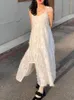 カジュアルドレス白いタッセル包帯気質ローブ女性用夏のドレス