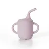 Силиконовая водяная чашка, соломенная чашка, чашка для обучения ребенка, чашка для утки, анти -капля и утечка для детской посуды, силиконовая чашка