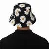 Bérets Small Daisy Bucket Hat HARAJUKU PATTREN HIP HOP CAPS FISHERMAN pliable Chapeaux de crème solaire pliable pour une casquette imprimée vintage unisexe