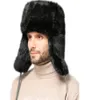 Echte konijnenbont trapper hoed oorkleppen mannen Russische ushanka vlieger jager ski cap41266688