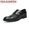 Casual Shoes Business Men's Pu Leather Formal Men Black Oxfords Wedding Dress Classic Monk Big Size 38-48