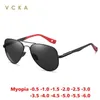 Sonnenbrille Vcka Pilot klassische Myopia Sonnenbrille Männer Frauen polarisierte Modebrille TR90 Fahren Custom Recription Brille -0,50 bis -6.0 D240429 Fahren