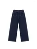 Jeans féminins Femmes bleu foncé baggy haute taille pantalon denim Vintage mode y2k coréen lâche raide noire large jambe cowboy pantalon 2024