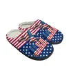 Pantoufles USA Flag America Bleu rouge blanc Art Home Coton Custom Mens Sandales Womens Sandals Casual Keep Warm Shoes Thermal Slipper