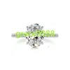 Medboo Feinschmuck Pt950 2CT VVS Oval Cut Moissanit Diamant Hochzeit Schmuck Platin Verlobungsringe