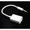 Câble de données 3,5 mm mâle à USB Câble de conversion féminin Aux Car MP3 Adaptateur Audio Câble U Clip de disque Ligne 15 mm Longueur blanc