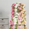 Fleurs décoratives 235 cm Blossoms de cerise artificiels suspendus rotin couronne de guirlande fraîche belle fausse plante fleurie vigne feuille de feuille d'ornement