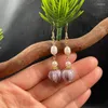 Boucles d'oreilles en pente de style chinois rétro doux tempérament pourpre colored glaçage fleur oreille de conception de conception pour femmes cadeaux de bijoux de perles
