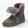 Bottes Véritable Chaussures de qualité supérieure de la peau de mouton Femme 2024 Laine de fourrure naturelle Real Snow Flats Botas Mujer