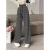 Pantalon féminin Black and White Striped Casual Straight 2024 TROUSSE LOBE CROUS