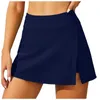 Dames badkleding zwemrok buikverstrimpende jurk ingebouwd in shorts hoge taille split broek geen gaasstammen