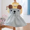 Abbigliamento per cani adorabili abiti da pet body rotondo collo rotondo decorativo cartone animato orecchie da cartone dell'orso decorazione gatto pagliaccio per gatto