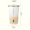 Water Bottles 600ml Stainless Steel Vacuum Insulated Bottle With Straw Leak-Proof Coffee Tea Cold Drink Car Cup