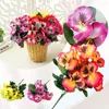 Fleurs décoratives Pansy artificielle 10 têtes 26 cm Bouquet de soie de faux fleur pour les fêtes de mariage pour la maison de plante décoration