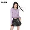 Skirts 2024 Autumn Sweet Gothic Solid Color Belted Design Women Casual High Waist Slim Moto Bike Leather Pleated Mini Skirt