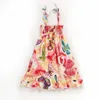 2023 Summer Girls Floral Dress Sling Ruffles Bohemian Beach Princess Dresses For Girl Clothing 2 6 8 12 år med halsbandsgåva 240428