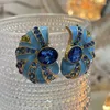 Orecchini a pennaglietta Blue smalto Stud Snail Stud Personalità esagerato Fashion Elegante con design