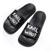 Designer Sandalo di lusso Karl Lagerfield Woman Mens Fashion Fashion Tazz Slipper in gomma Sole Summer Beach Moca