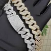 15mm 925 VVS D 컬러 Moissanite Cuban Link Chains 925 Sterling Silver Iced Out Moissanite Men Chain